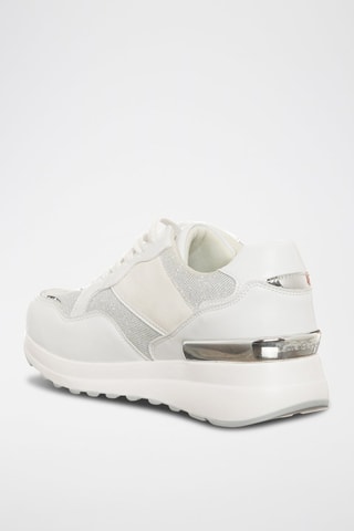 Platform Sneakers Wit en Zilverkleurig