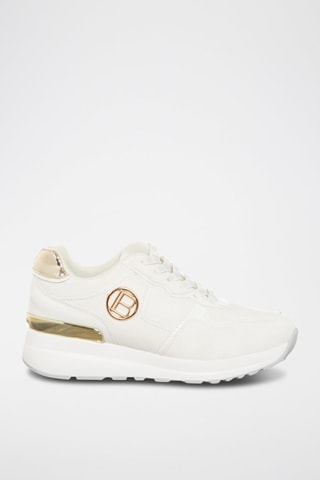 Platform Sneakers Wit en Goudkleurig