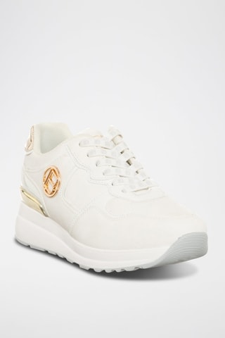 Platform Sneakers Wit en Goudkleurig
