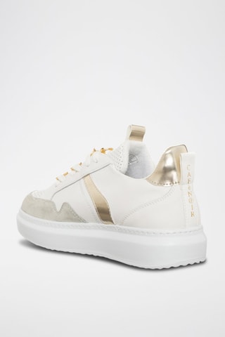 Sapatilhas em couro Branco e dourado