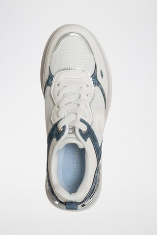 Platform Sneakers - Wit en Petrolblauw - Laura Biagiotti