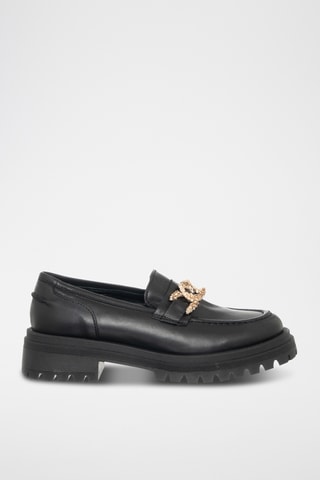 Leren Mocassins - Zwart - Loretta by Loretta