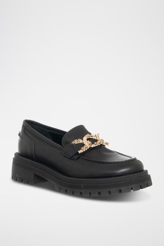 Leren Mocassins - Zwart - Loretta by Loretta