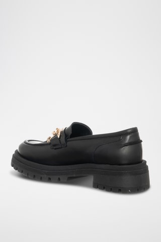 Leren Mocassins - Zwart - Loretta by Loretta
