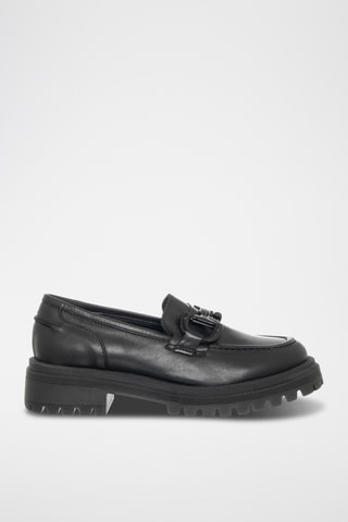 Leren Mocassins - Zwart - Loretta by Loretta