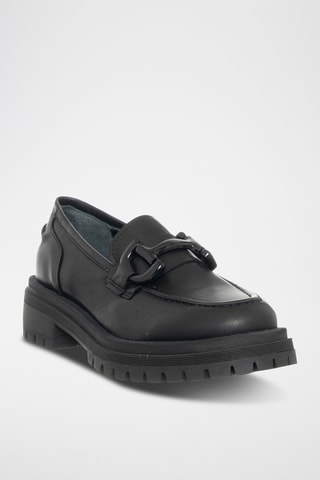Leren Mocassins - Zwart - Loretta by Loretta