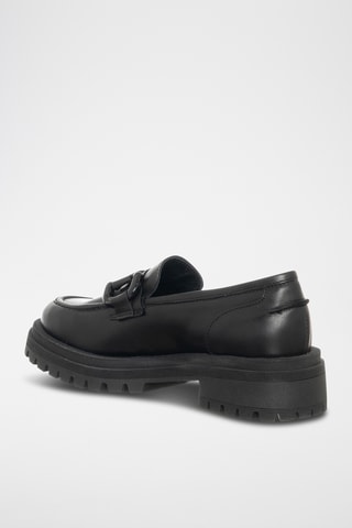 Leren Mocassins - Zwart - Loretta by Loretta