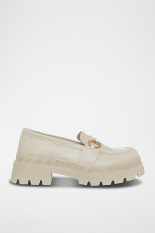 Mocassins met Hak - Beige - Loretta By Loretta