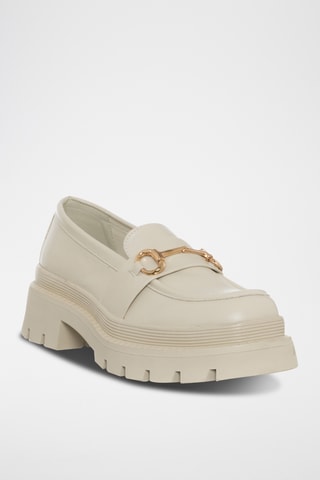 Mocassins met Hak - Beige - Loretta By Loretta