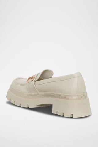 Mocassins met Hak - Beige - Loretta By Loretta