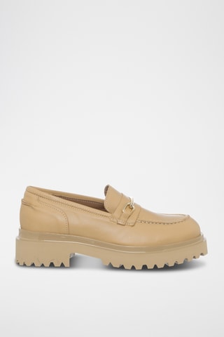 Leren Mocassins met Hak - Beige - Loretta Pettinari