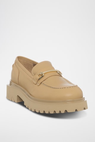Leren Mocassins met Hak - Beige - Loretta Pettinari