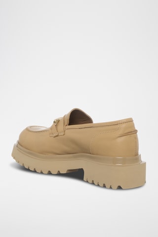 Leren Mocassins met Hak - Beige - Loretta Pettinari