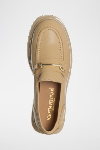 Leren Mocassins met Hak - Beige - Loretta Pettinari