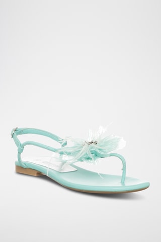 Sandales en cuir nappa - Turquoise - Loretta Pettinari