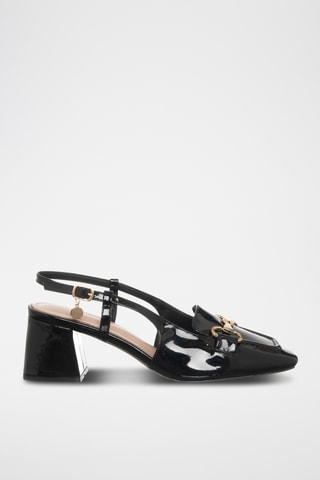 Gelakte Sandalen met Hak - Zwart - Loretta By Loretta