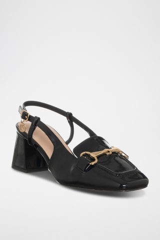 Gelakte Sandalen met Hak - Zwart - Loretta By Loretta