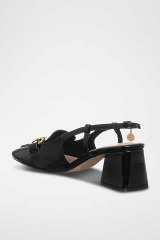 Gelakte Sandalen met Hak - Zwart - Loretta By Loretta