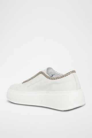 Slip-on com plataforma de couro - Branco - Loretta Pettinari