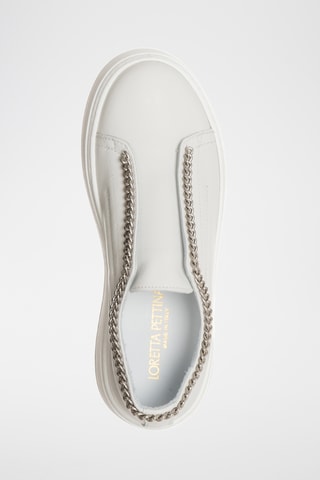 Slip-on com plataforma de couro - Branco - Loretta Pettinari