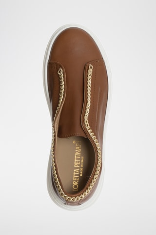 Slip-on com plataforma de couro - Camel - Loretta Pettinari