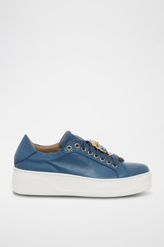 Leren Platform Sneakers - Marineblauw- Loretta Pettinari