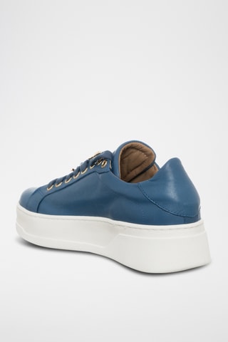 Leren Platform Sneakers - Marineblauw- Loretta Pettinari