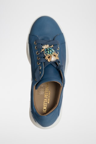 Leren Platform Sneakers - Marineblauw- Loretta Pettinari