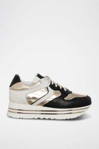 Kalfsleren Platform Sneakers - Zwart - Loretta Pettinari