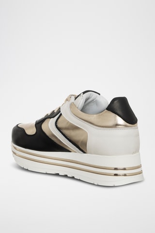 Kalfsleren Platform Sneakers - Zwart - Loretta Pettinari
