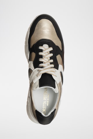Kalfsleren Platform Sneakers - Zwart - Loretta Pettinari