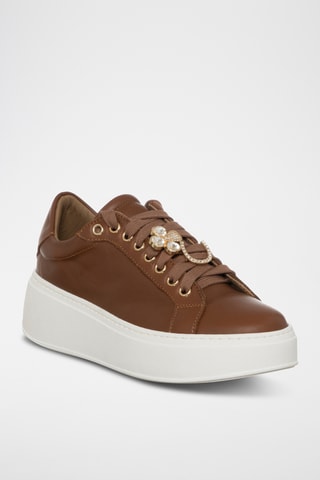 Leren Platform Sneakers - Bruin - Loretta Pettinari
