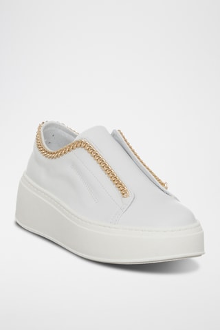 Leren Platform Slip-ons - Wit - Loretta Pettinari