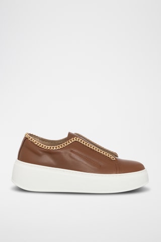 Leren Platform Slip-ons - Bruin - Loretta Pettinari