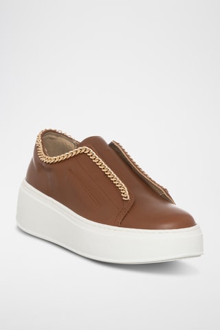 Leren Platform Slip-ons - Bruin - Loretta Pettinari