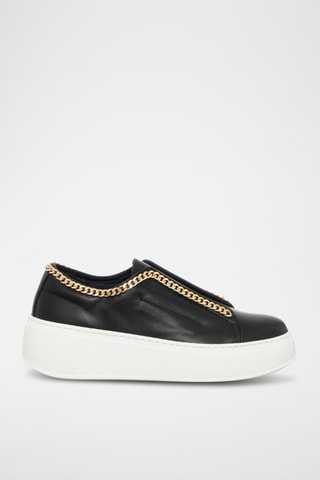Leren Platform Slip-ons - Zwart - Loretta Pettinari