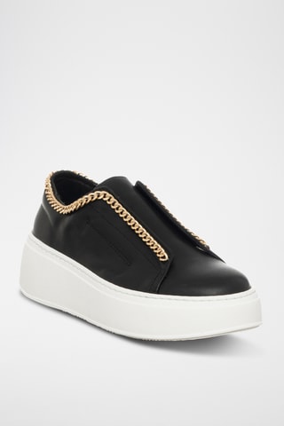 Leren Platform Slip-ons - Zwart - Loretta Pettinari