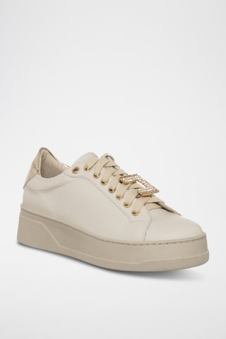 Leren Platform Sneakers - Ecru - Loretta Pettinari