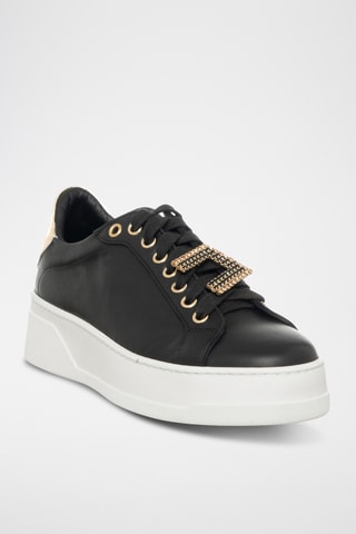 Leren Platform Sneakers - Zwart - Loretta Pettinari