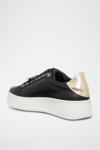 Leren Platform Sneakers - Zwart - Loretta Pettinari