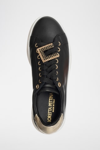 Leren Platform Sneakers - Zwart - Loretta Pettinari