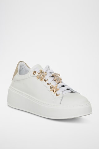 Kalfsleren Platform Sneakers - Wit - Loretta Pettinari