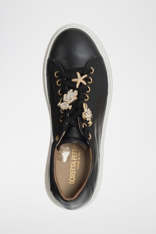 Kalfsleren Platform Sneakers - Zwart - Loretta Pettinari