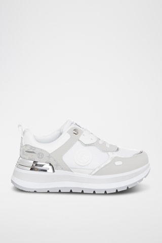 Platform Sneakers - Wit en Lichtgrjis - Laura Biagotti