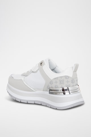 Platform Sneakers - Wit en Lichtgrjis - Laura Biagotti