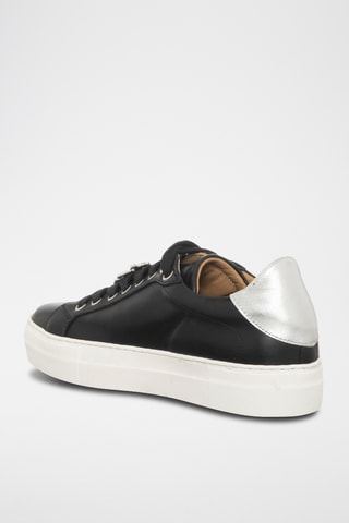 Kalfsleren Platform Sneakers - Zwart - Loretta Pettinari