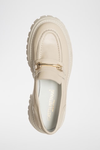 Mocassins com plataforma em couro - Bege - Loretta Pettinari