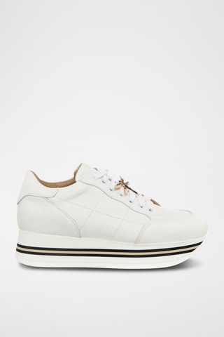 Kalfsleren Platform Sneakers - Wit - Loretta Pettinari