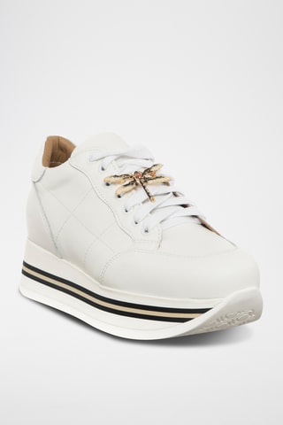 Kalfsleren Platform Sneakers - Wit - Loretta Pettinari
