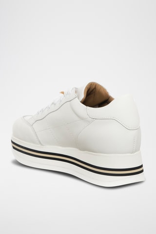 Kalfsleren Platform Sneakers - Wit - Loretta Pettinari